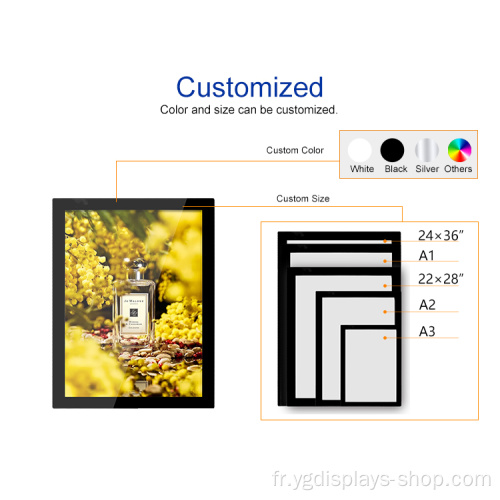 Tableau de menu mural d&#39;intérieur pour caisson lumineux à LED